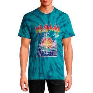 Def Leppard Pyromania Tie Dye metal rock Official T-Shirt M runs bigger NWT